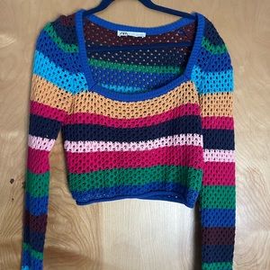 Zara woven colorful top - never worn - size M